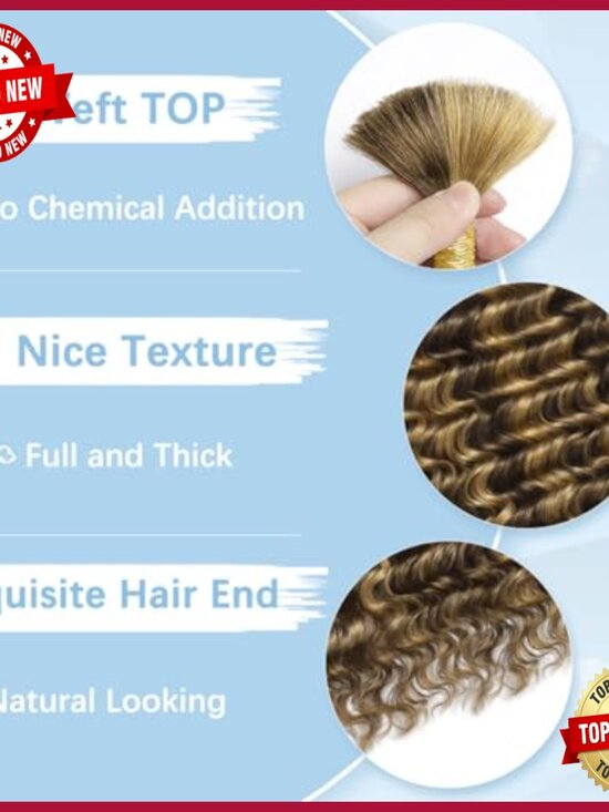 Deep Wave Human Hair Braiding Extensions 150g 6 Bundles 24 Inch main image 5